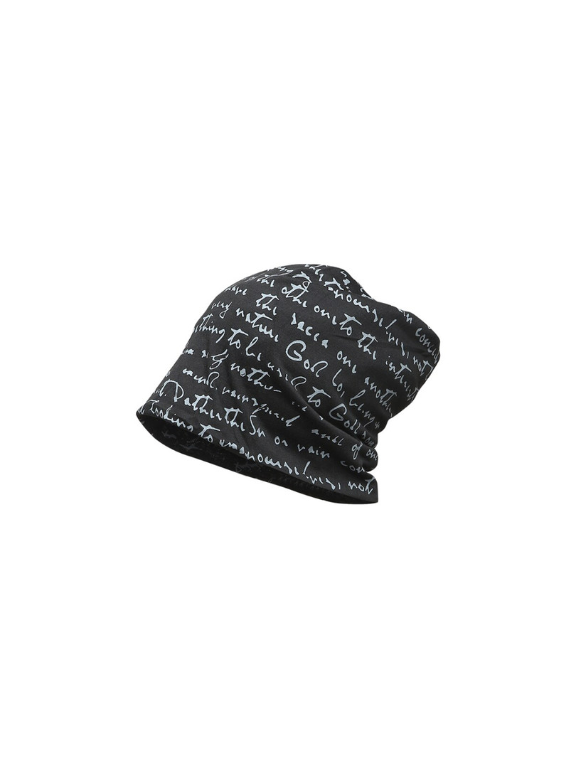 iSWEVEN Printed Cotton Slouchy Skull Hat Beanie Cap
